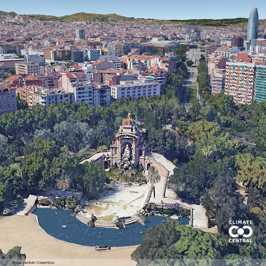 Avec le changement climatique, voici à quoi ressemblera Barcelone 8 image?url=https%3A%2F%2Fassets.climatecentral.org%2Fmc2 ge still%2FPOF ESP 0 Barcelona Ciutadella Park L13 1p5C SquareUnlabeled