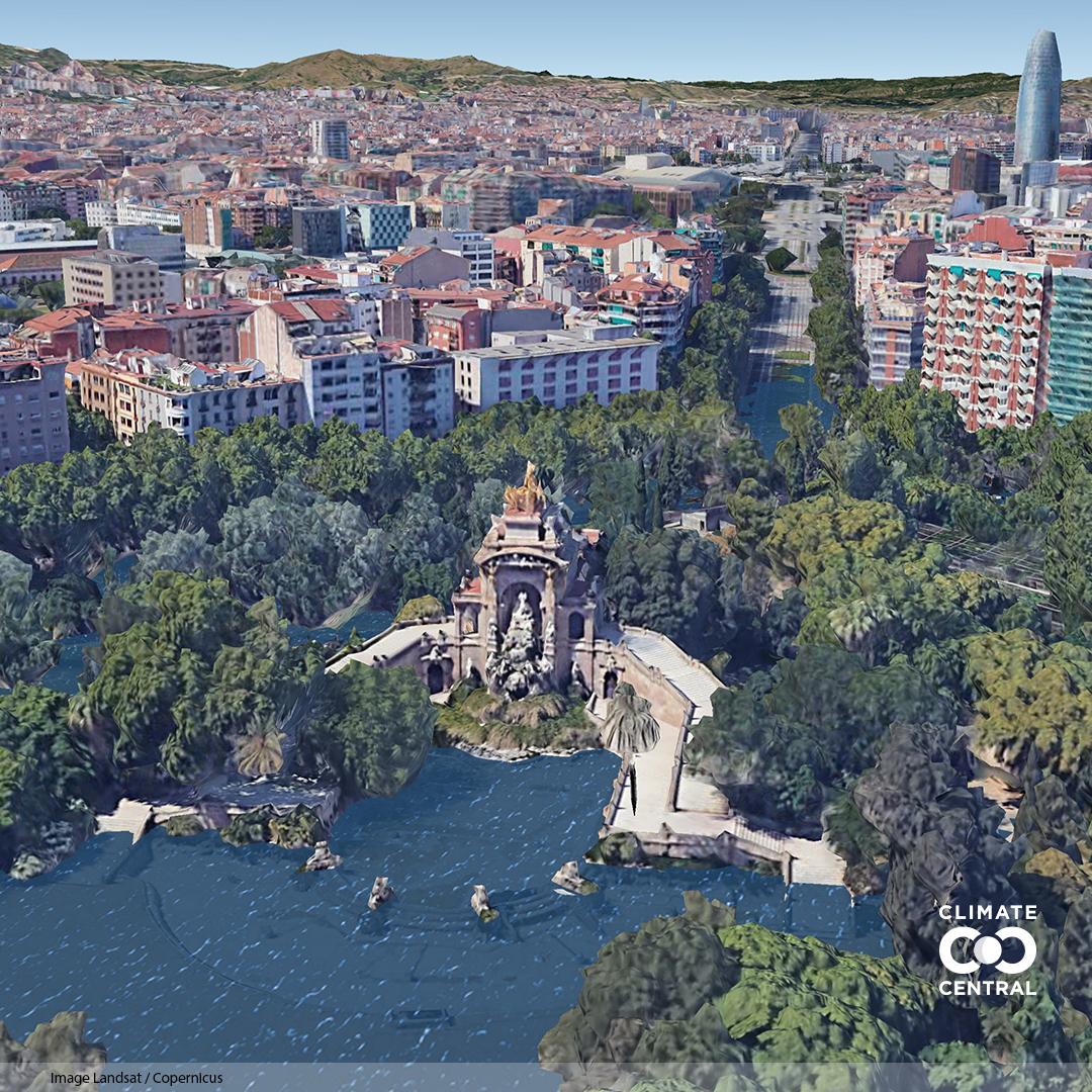 Avec le changement climatique, voici à quoi ressemblera Barcelone 9 image?url=https%3A%2F%2Fassets.climatecentral.org%2Fmc2 ge still%2FPOF ESP 0 Barcelona Ciutadella Park L13 2p0C SquareUnlabeled
